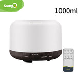 saengQ Electric Air Aroma Humidifier 300ML 500ML 1000ML - Ultrasonic Cool Mist Fogger LED Essential Oil Diffuser