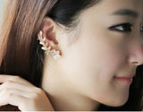 New Silver Plated Angel Wing Stylist Crystal Earrings Drop Dangle Ear Stud For Women Long Cuff Earring Bohemia Jewelrys