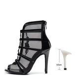 Woman High Top Latin Dance Shoes Red Black Ballroom Dance Boots Women Salsa Tango Dancing Shoes Girls Soft Bottom Party Sandals