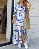 Autumn Denim Long Dress with Long Sleeve
