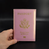Personalised leather USA Passport Cover Customized Travel Passport holder American Wallet Covers for Passports Girls America
