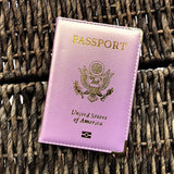 Personalised leather USA Passport Cover Customized Travel Passport holder American Wallet Covers for Passports Girls America