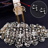 YouLaPan Golden Crystal Rhinestone for Bride - Hair Accessory