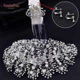YouLaPan Golden Crystal Rhinestone for Bride - Hair Accessory