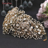 YouLaPan Golden Crystal Rhinestone for Bride - Hair Accessory