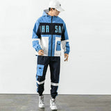2021 Hip Hop Workwear jacket Mens Tracksuit Jacket+Pants 2PC Sets baseball loose Zipper Ribbons Coat & Long Pants Mens Clothing