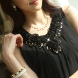 Women Blouses Blusa Feminino Tops White Sleeveless Chiffon Shirt