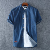 Plus Size L-5XL 6XL 7XL 8XL 100% Denim COTTON Shirt For Men