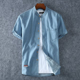 Plus Size L-5XL 6XL 7XL 8XL 100% Denim COTTON Shirt For Men