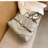 High Capacity PU Leather Women Shoulder Crossbody Bags 2021 New Chain Vintage Handbags Ladies Casual Totes Female Purses