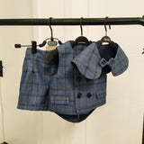 Boy Suits Cotton Baby Boys Suits 2021 Double Breasted vest short Shawl 3pcs Suit sets tuxedo Boy Formal Wedding birthday dress