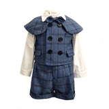 Boy Suits Cotton Baby Boys Suits 2021 Double Breasted vest short Shawl 3pcs Suit sets tuxedo Boy Formal Wedding birthday dress