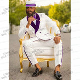 Double Breasted Suit Latest Coat Pant Designs White Floral Tuxedo Burgundy Lapel Party Dress Groom Suit Men Suit For Wedding