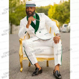 Double Breasted Suit Latest Coat Pant Designs White Floral Tuxedo Burgundy Lapel Party Dress Groom Suit Men Suit For Wedding
