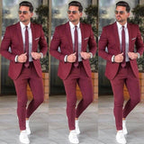 Double Breasted Suit Latest Coat Pant Designs White Floral Tuxedo Burgundy Lapel Party Dress Groom Suit Men Suit For Wedding