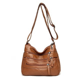 High Quality Women's Soft Leather Shoulder Bags Multi-Layer Classic Crossbody Bag Luxury Designer Handbag and Purse