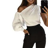 2021 Celmia Women Fashion Long Sleeve Shirts Plus Size Solid Cold Shoulder Blouses Casual Loose Tops Ladies Elegant Work Blusas
