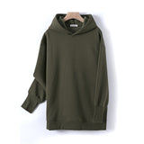 GCAROL Fall Winter Women Extra Long Hooded Suits 80% Cotton Fleece Oversized Boyfriend Sweatshirt Elastic Waist Harem Pants Sets
