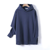 GCAROL Fall Winter Women Extra Long Hooded Suits 80% Cotton Fleece Oversized Boyfriend Sweatshirt Elastic Waist Harem Pants Sets
