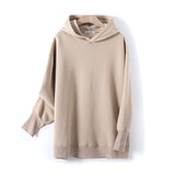 GCAROL Fall Winter Women Extra Long Hooded Suits 80% Cotton Fleece Oversized Boyfriend Sweatshirt Elastic Waist Harem Pants Sets