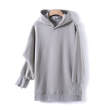 GCAROL Fall Winter Women Extra Long Hooded Suits 80% Cotton Fleece Oversized Boyfriend Sweatshirt Elastic Waist Harem Pants Sets