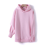GCAROL Fall Winter Women Extra Long Hooded Suits 80% Cotton Fleece Oversized Boyfriend Sweatshirt Elastic Waist Harem Pants Sets