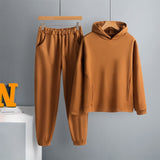 Two Piece Set Casual Fleece Tracksuit Women Winter