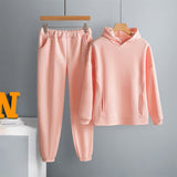 Two Piece Set Casual Fleece Tracksuit Women Winter