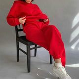 Two Piece Set Casual Fleece Tracksuit Women Winter