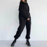 Two Piece Set Casual Fleece Tracksuit Women Winter