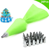 14pcs/Set Reusable Icing Piping Nozzle Set and Pastry Set DIY Cake Decorating Tool