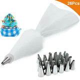 14pcs/Set Reusable Icing Piping Nozzle Set and Pastry Set DIY Cake Decorating Tool