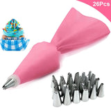 14pcs/Set Reusable Icing Piping Nozzle Set and Pastry Set DIY Cake Decorating Tool