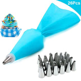 14pcs/Set Reusable Icing Piping Nozzle Set and Pastry Set DIY Cake Decorating Tool