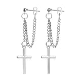 Korean Simple Statement Earrings Stainless Steel Stud Earrings For Women Vintage Roman Numeral Crystal Small Earing 2019 Jewelry