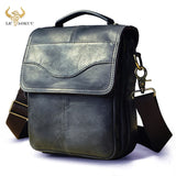 Quality Original Leather Male Casual Shoulder Messenger bag Cowhide Fashion Cross-body Bag 8" Pad Tote Mochila Satchel bag 144