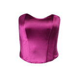 Beyouare Sexy Women Tube Tops Solid Sleeveless Slim Skinny Corset Cropped Top
