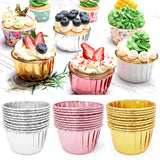 50pcs Cupcake Paper Cup Oilproof Cupcake Liner Baking Cup Tray Case Wedding Party Caissettes Golden Muffin  Wrapper Paper