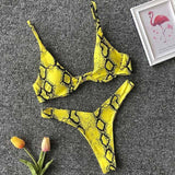 Sexy Neon V-bar Underwired Bikini 2021 Female Ribbed Swimsuit Women Thong Swimwear Two-pieces Bikini set Push up Bathing Suit