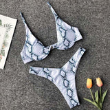 Sexy Neon V-bar Underwired Bikini 2021 Female Ribbed Swimsuit Women Thong Swimwear Two-pieces Bikini set Push up Bathing Suit