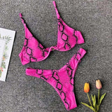 Sexy Neon V-bar Underwired Bikini 2021 Female Ribbed Swimsuit Women Thong Swimwear Two-pieces Bikini set Push up Bathing Suit