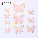 New Pearl Butterfly Birthday Cake Topper Pink Gold  DIY cakes decoration wedding birthday Cake toppers Baby bath baking supplies