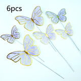 New Pearl Butterfly Birthday Cake Topper Pink Gold  DIY cakes decoration wedding birthday Cake toppers Baby bath baking supplies
