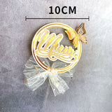 New Pearl Butterfly Birthday Cake Topper Pink Gold  DIY cakes decoration wedding birthday Cake toppers Baby bath baking supplies