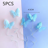 New Pearl Butterfly Birthday Cake Topper Pink Gold  DIY cakes decoration wedding birthday Cake toppers Baby bath baking supplies