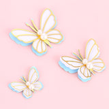 New Pearl Butterfly Birthday Cake Topper Pink Gold  DIY cakes decoration wedding birthday Cake toppers Baby bath baking supplies