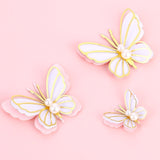 New Pearl Butterfly Birthday Cake Topper Pink Gold  DIY cakes decoration wedding birthday Cake toppers Baby bath baking supplies