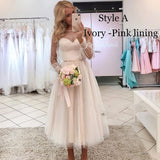 Lace point long sleeves communion dresses Evening Dress prom party Robe De Soiree longue Formal Dress simple robe de soiree lace