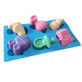 1 Pcs Cute 6 Cavity Silicone Mold Footprint Bear Shape Not-stick Non-toxic Soap Mould Baking Tools Baby Shower Party Supplies - shopwishi 
