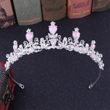 White Pink Blue Gold Red Crystal diadema Jewelry Tiaras and Crowns Bridal Bride Noiva Wedding Hair accesorios mujer corona